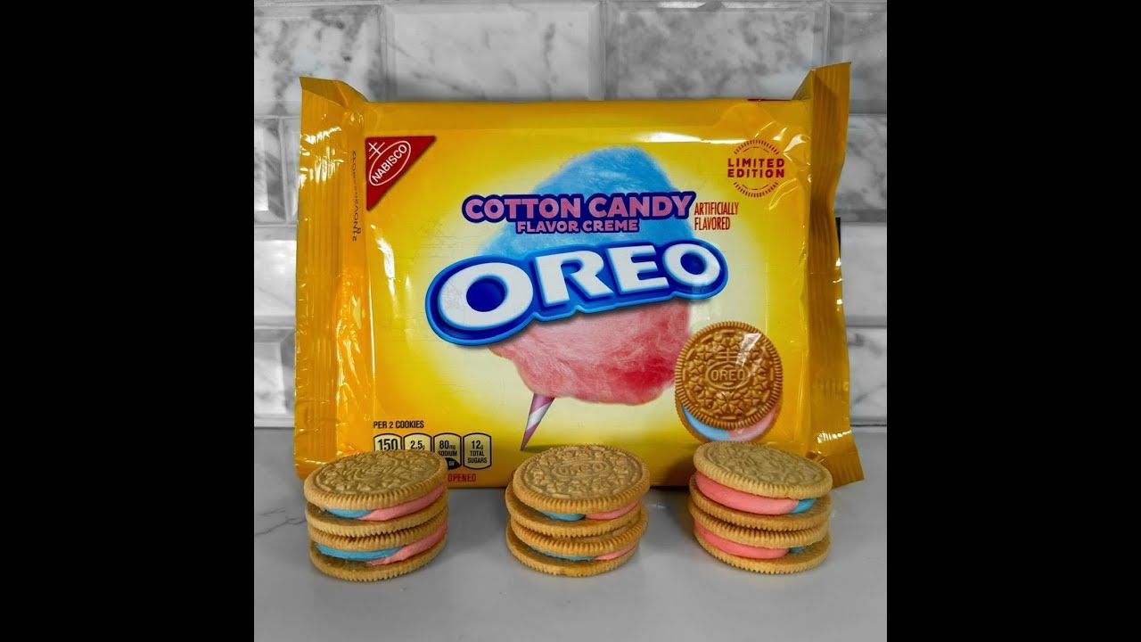 NEW COTTON CANDY OREO COOKIES REVIEW YouTube
