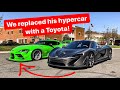 TRADING CARS WITH A BILLIONAIRE FOR A DAY! 2020 TOYOTA SUPRA vs MCLAREN P1