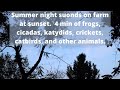 Summer night sounds on farm.Crickets Frogs Katydids Cicadas Catbirds Nature night sounds sleep relax