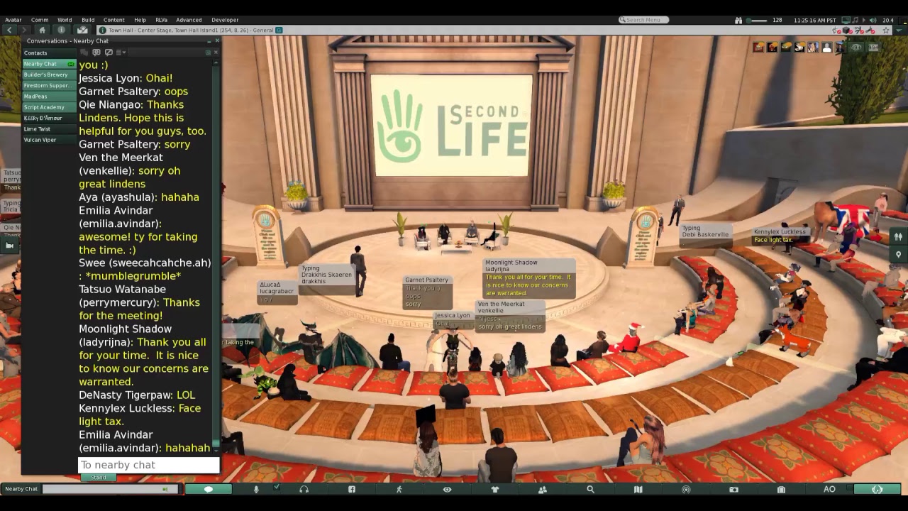 Second Life | November 2018 Townhall Meeting with Linden Lab and The ...