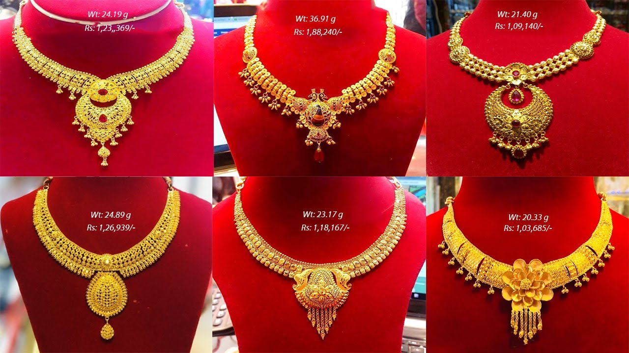 Light Weight Gold Necklace Designs From 17 Grams to 35 Grams With Price ||  Shridhi Vlog - YouTube