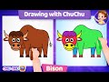 How to Draw a Bison? - Drawing with ChuChu - ChuChu TV Drawing for Kids Easy Step by Step