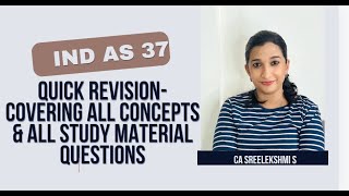 IND AS 37- ALL CONCEPTS AND STUDY MATERIAL QUESTIONS- CA SREELEKSHMI.S