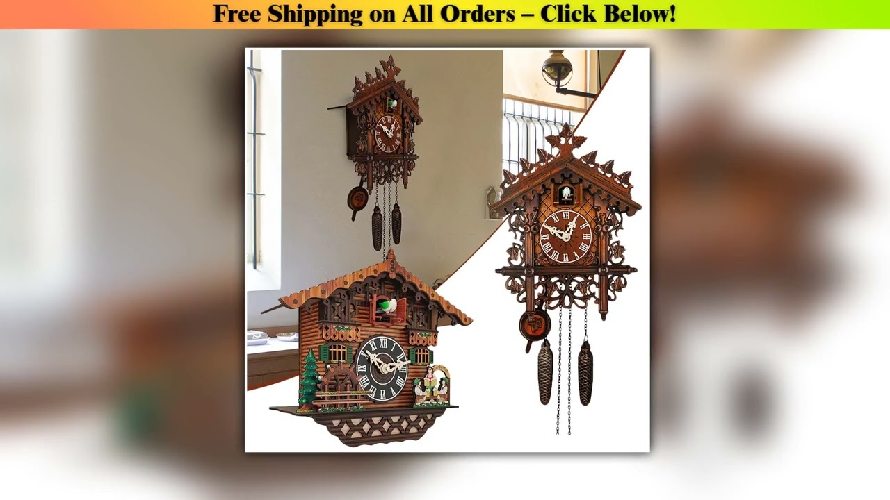 ?? ??? Reloj Classic Cuckoo Wall Clock Vintage Wooden Wall-Mounted Clock Home Decor For Living
