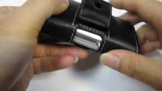 PDair Leather Case for Sony Ericsson T715/T715a - Horizontal Pouch Type (Black)
