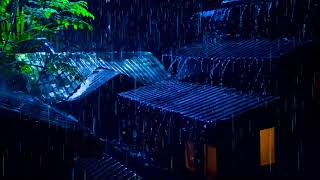 ASMR Heavy Rain on Metal Roof with Nature Night Sounds | Deep Sleep &amp; Stress Relief