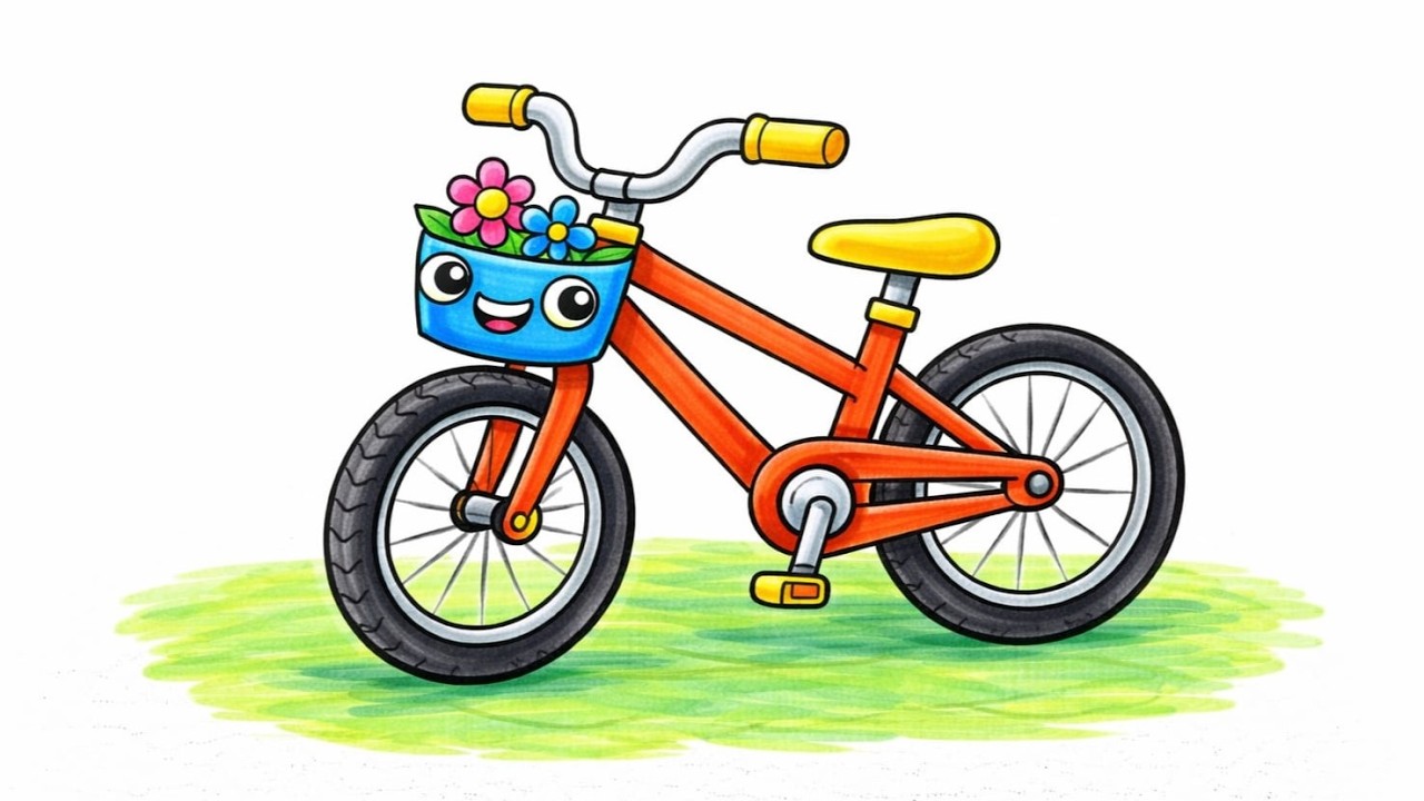 🚲 Easy Bicycle Drawing for Kids | Let’s Draw a Bicycle! | How to Draw a Bicycle✨✏️