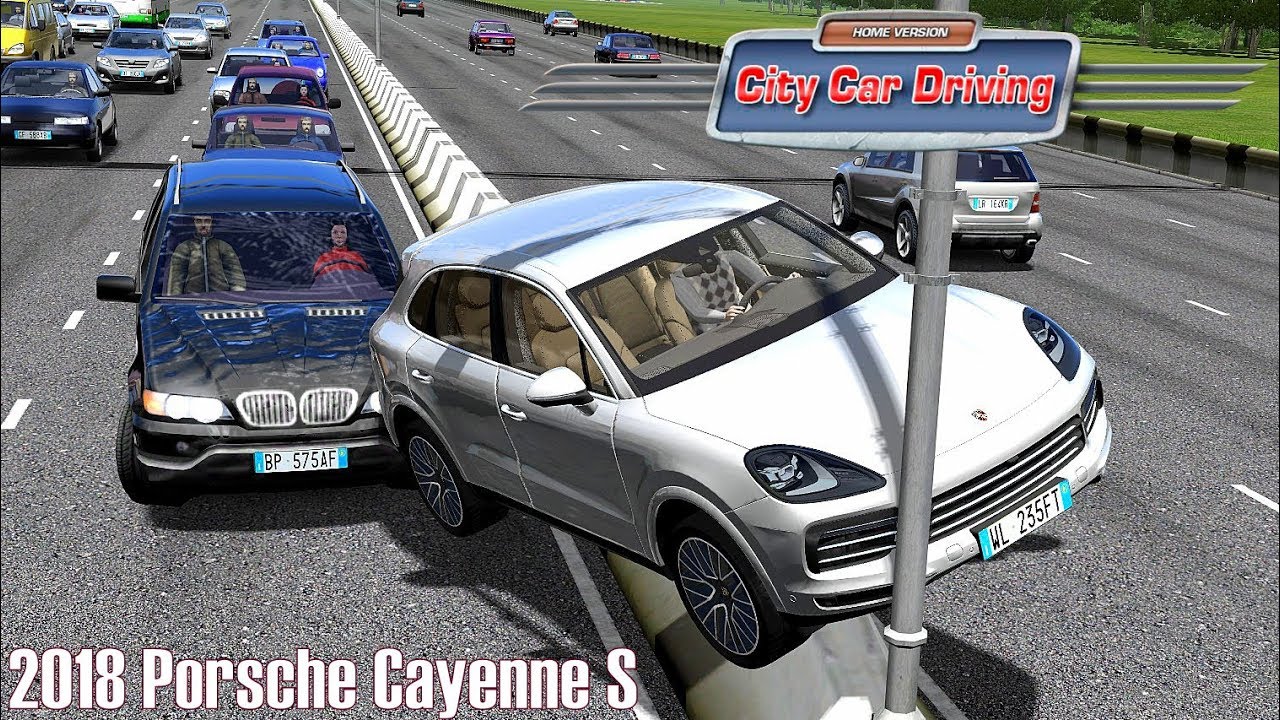 Porsche city car driving