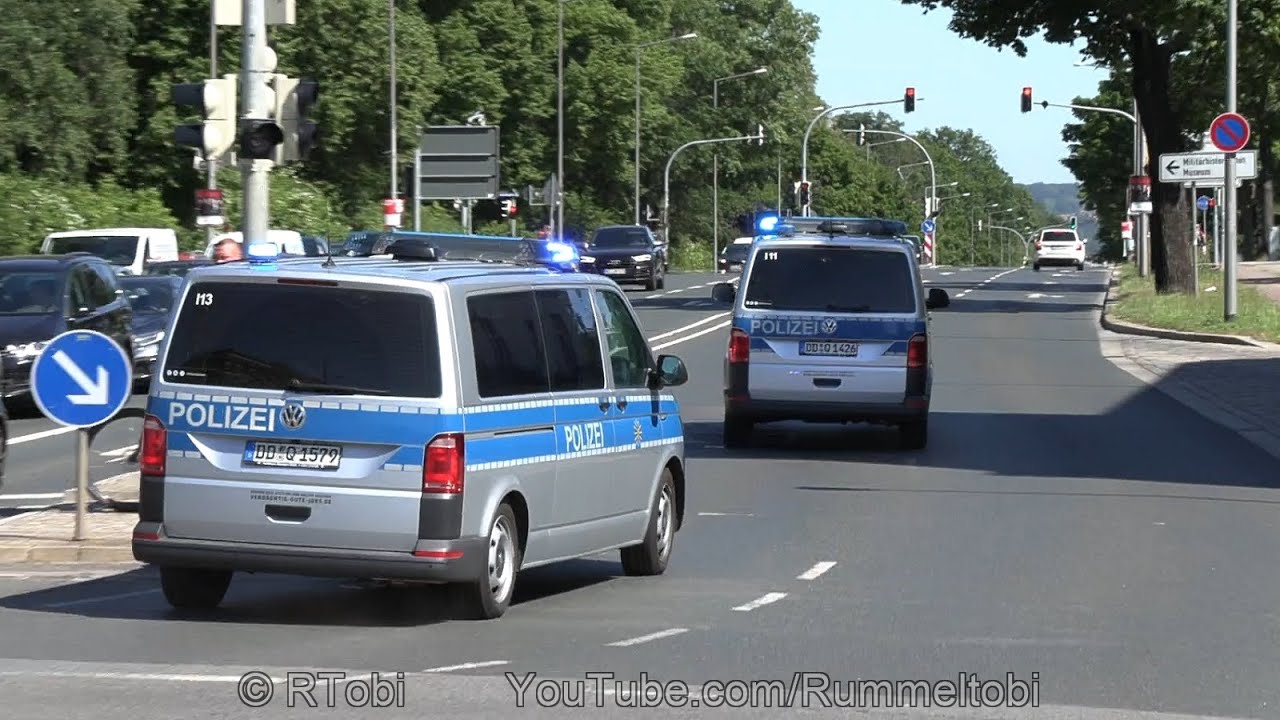 7 Dresden Police units responding | Polizei Dresden 7 Streifenwagen / HGrKW [GER | 14.6.2021]