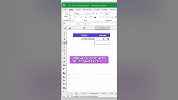 Raccourcis date et heure sur Excel