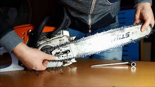 diameter belediging Misverstand Stihl MS 271 zaagketting vervangen, New chainsaw chain on my Stihl MS 271 -  YouTube