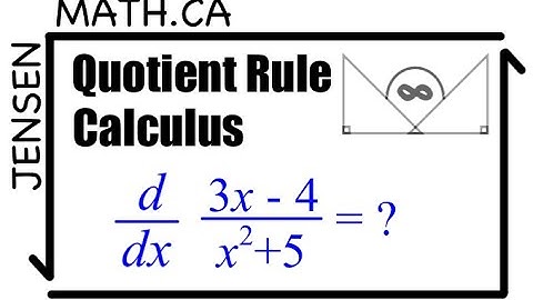 Quotient Rule of Derivatives | Calculus MCV4U | jensenmath.ca