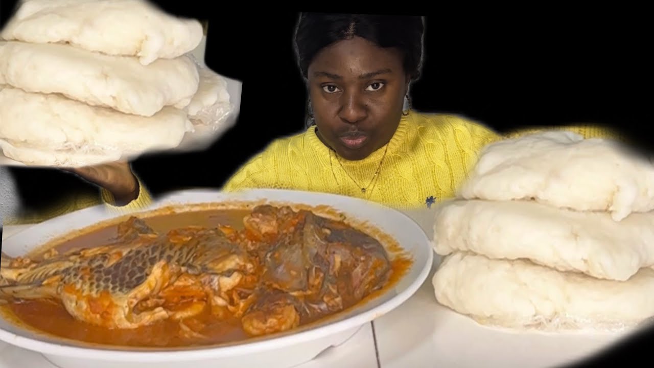 ASMR Mukbang Fufu With Fish Light Soup