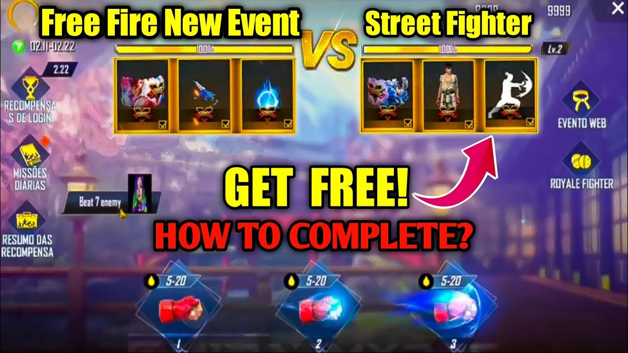 STREET FIGHTER EVENT FREE FIRE // Street fighter event full details