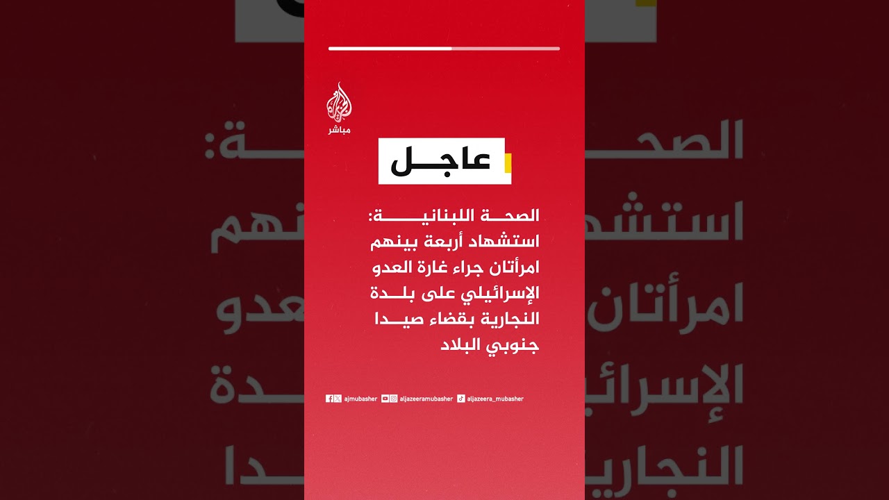 الصحة اللبنانية: استـ ـشـهـاد أربعة بينهم امرأتان جراء غارة العدو الإسرائيلي على بلدة النجارية