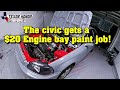 Painted the engine bay on the civic check it out! $20 paint job