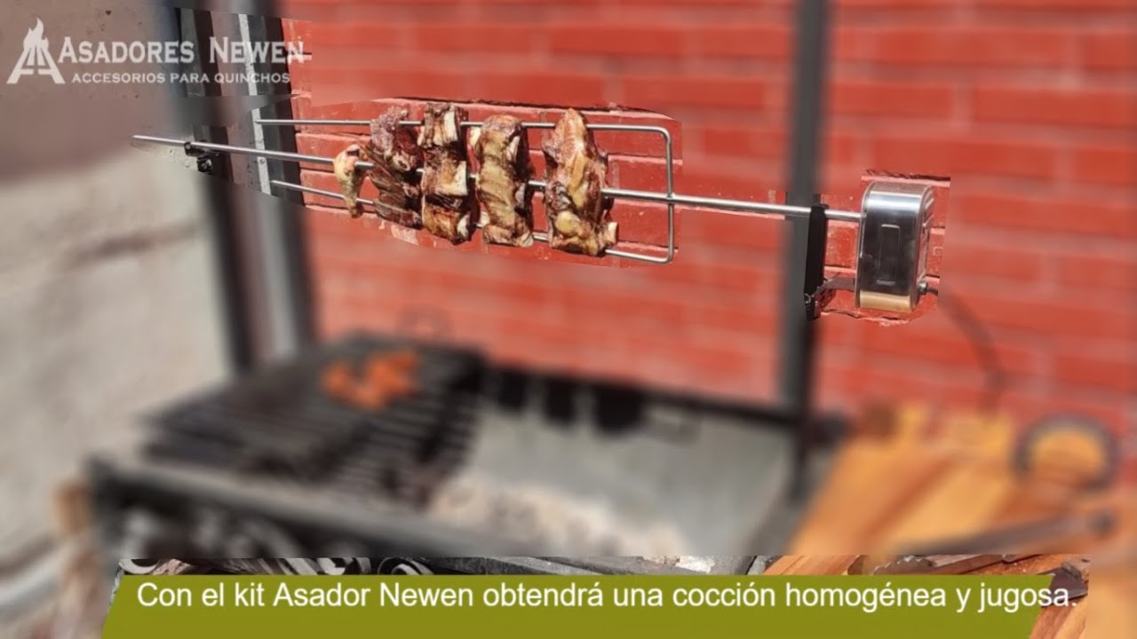 Asador Tridente Inoxidable con Motor 10 kilos