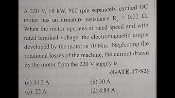 Gate PYQ-2017-DC Machines Full Video#resistanceinseriesandparallel #competitiveexams#physics#class 