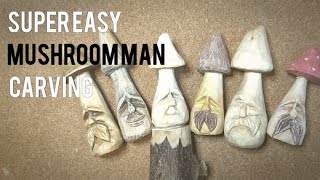 Super Easy Mushroom Man Carving!!!