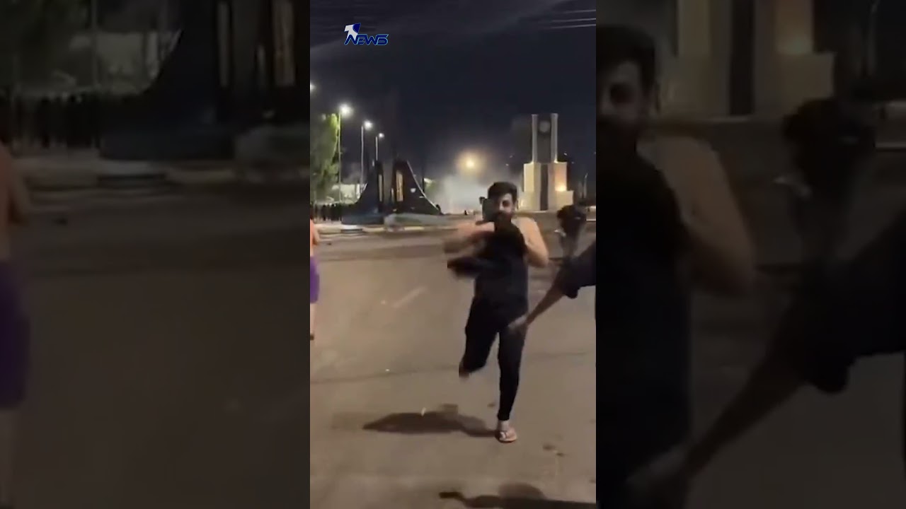 مواجهات بالدخانيات والحجارة بين قوات مكافحة الشغب ومحتجين يطالبون بتحسين خدمة الكهرباء في الكوت