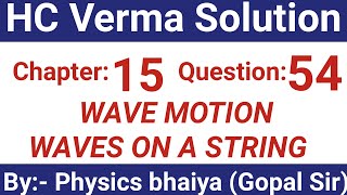 Information H.C. Verma Solutions - Wave Motion and Waves on a String - Chapter 15, Question 54 News