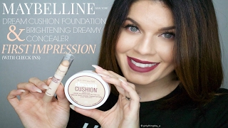 Maybelline Dream Cushion Foundation &amp; Brightening Concealer | First Impression w/ Check-ins