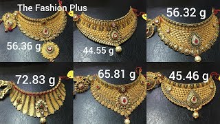 Gold CHOKER sets designs with weight 