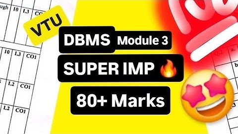 DBMS MODULE 3 SUPER IMPORTANT💯🤩| BCS403 MODEL PAPER SOLUTIONS + PASS PACKAGE | VTU 4th SEM CSE #vtu