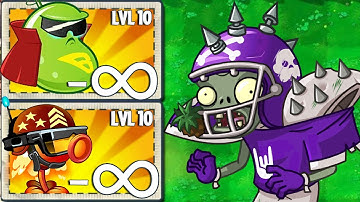 PvZ 2 Power Up Infinite - All Plants Level Max Vs 100 New Zombies - Who will win?