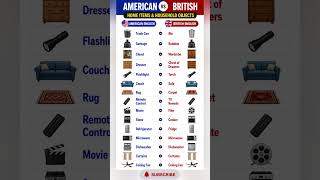 🏠 American vs British English |Common Home Items Vocabulary Differences. #shorts
