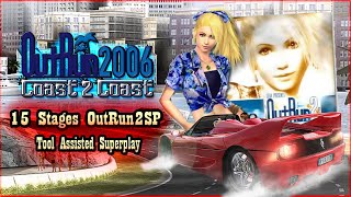 【TAS】OUTRUN 2006 COAST 2 COAST (PS2)- OUTRUN2SP 15 STAGES CONTINUOUS / FERRARI 328 GTS