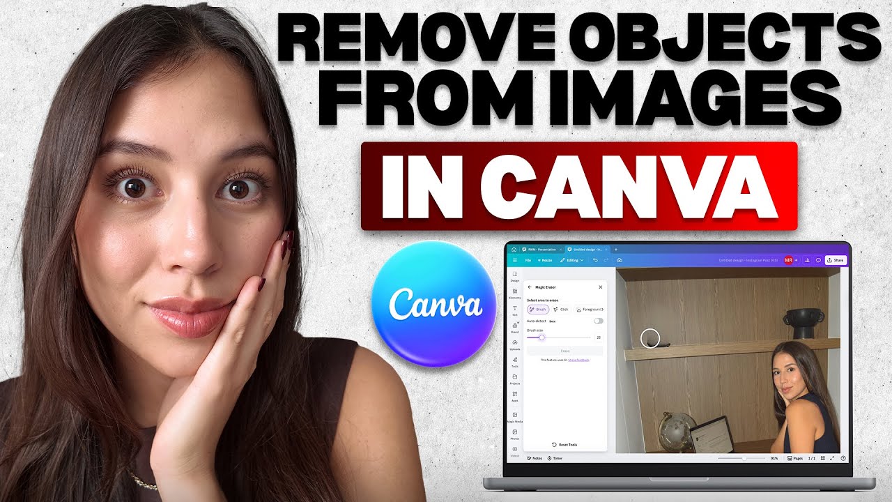 How to Remove Objects from Images in Canva | Magic Eraser Tutorial (Step by Step)