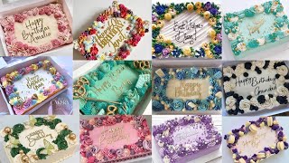 Celebrity 🌺 Trending Sheet Cake Decorating ideas/Square Shape Cake Design Simple/Birthday Cake Photo image Wealth