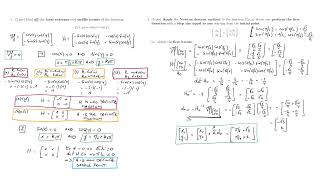 Optimisation methods: video 15 Exam June 2024 - Newton's descent - Simplex - Lagrange multipliers