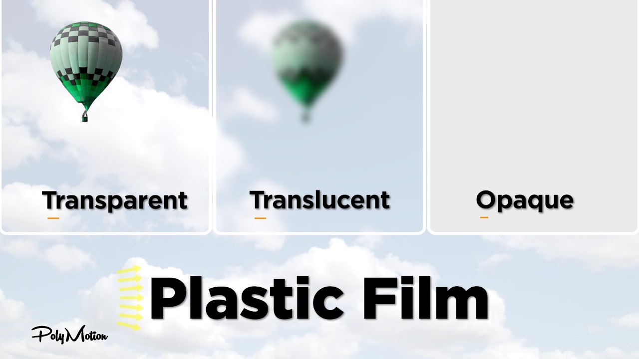 Transparent, Translucent and Opaque plastic films