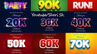 Followers 3D Text Effect Templates For Illustrators |Sheri Sk| |3D Text Effect In EPS Files