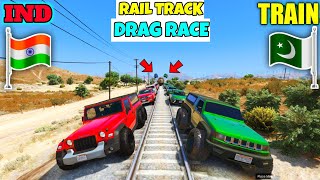 India Vs Pakistan | Gta 5 Indian Cars Vs Pakistan Cars Mega Rail Track Drag Race | Gta 5 Gameplay screenshot 3