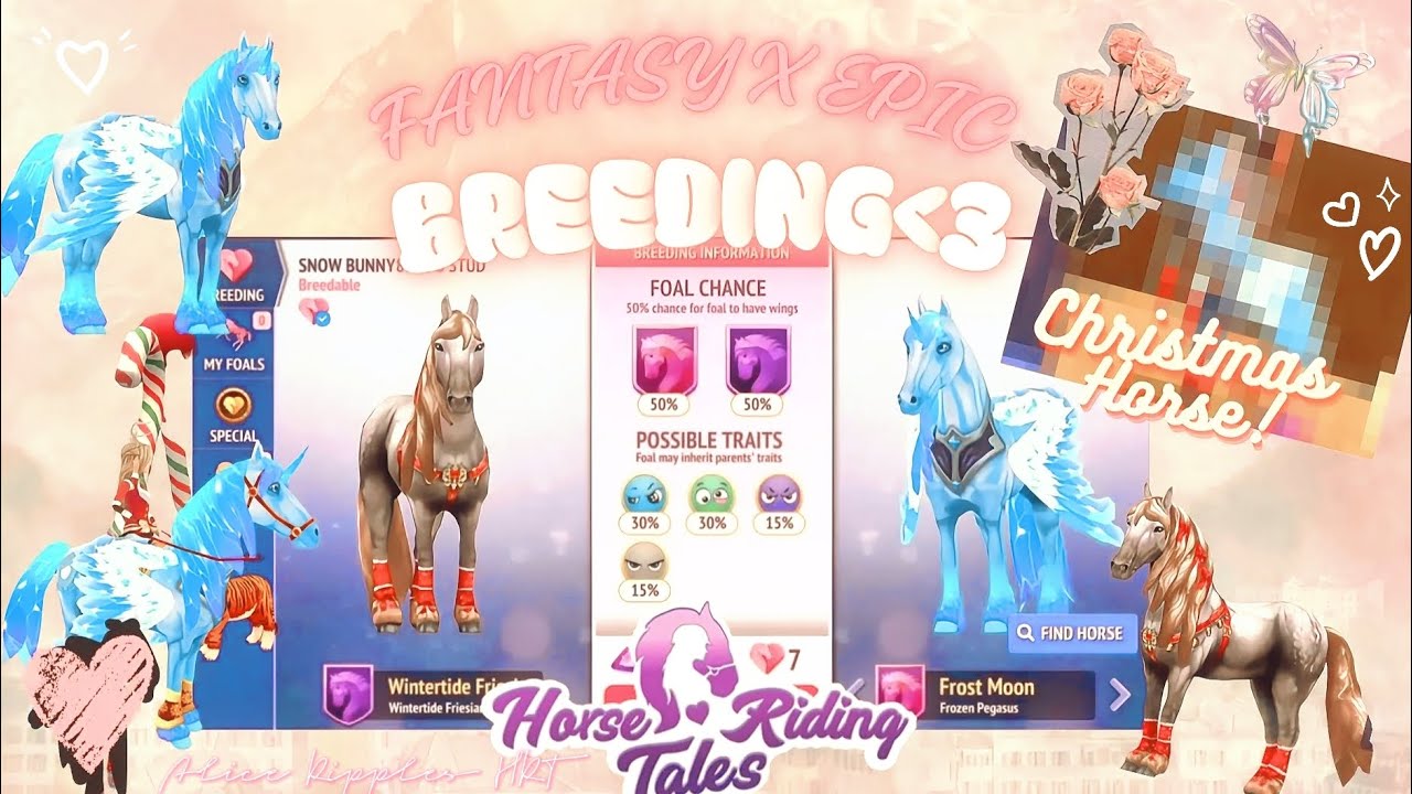 Horse Riding Tales Breeding! Co-breeding a Wintertide and Frozen pegasus🎄⭐|Alice Ripples HRT|