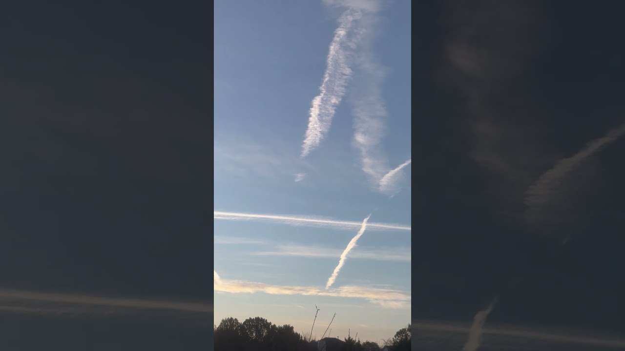 Teaching geometry with Chem trail clouds #transversal #trapezoid