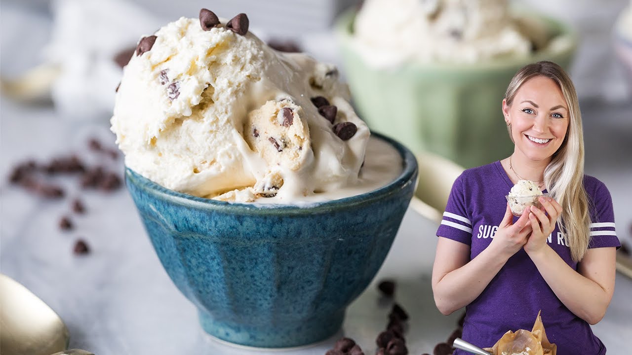 BEST Cookie Dough Ice Cream {No-Churn} - Celebrating Sweets