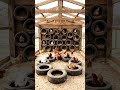 Turning Old Tires Into a Smart Chicken Coop Nesting Wall | Creative DIY Farm Transformation 🐔