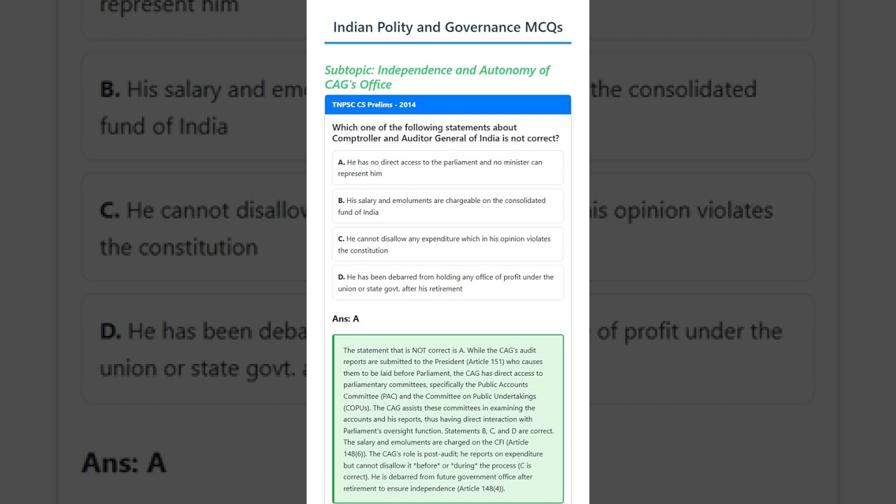 Independence and Autonomy of CAG's Office