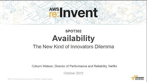 AWS re:Invent 2015 | (SPOT302) Availability: The New Kind of Innovator’s Dilemma