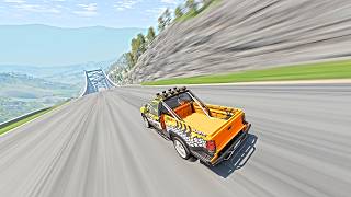 Full Throttle INSANE Long Downhill lane ! | BeamNG.drive Epic Crashes & Speed Test #90 screenshot 5