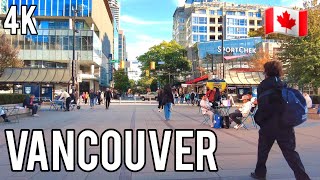 🇨🇦  [4K] 🍁  Fall Downtown Vancouver Walking Tour, BC Canada, October 2025