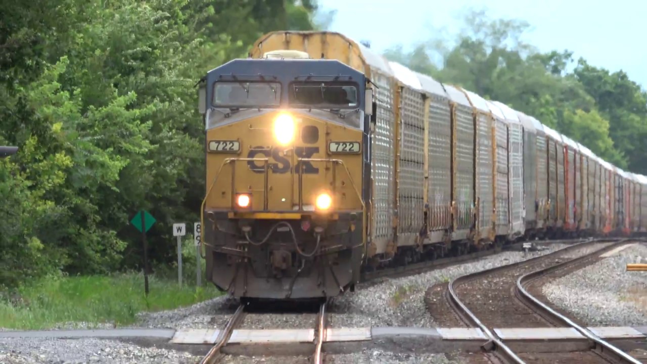 Eastbound CSX Auto Rack Train Q-216 At Shen 7/21/18 In [4K] - YouTube