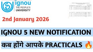 IGNOU 2nd January 2026 new notification kab honge practical