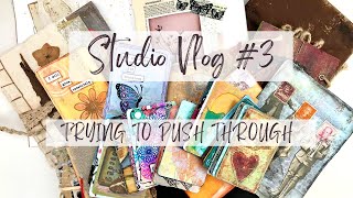 STUDIO VLOG # 3 - TRYING TO PUSH THROUGH - Channel Updates &amp; a peak at my early art journals