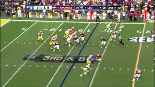 No 91 RDE Jake Bequette vs LSU 2011