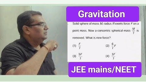 Solid sphere of mass M, radius Rexerts force Fon a point mass. Now a concentric spherical mass
